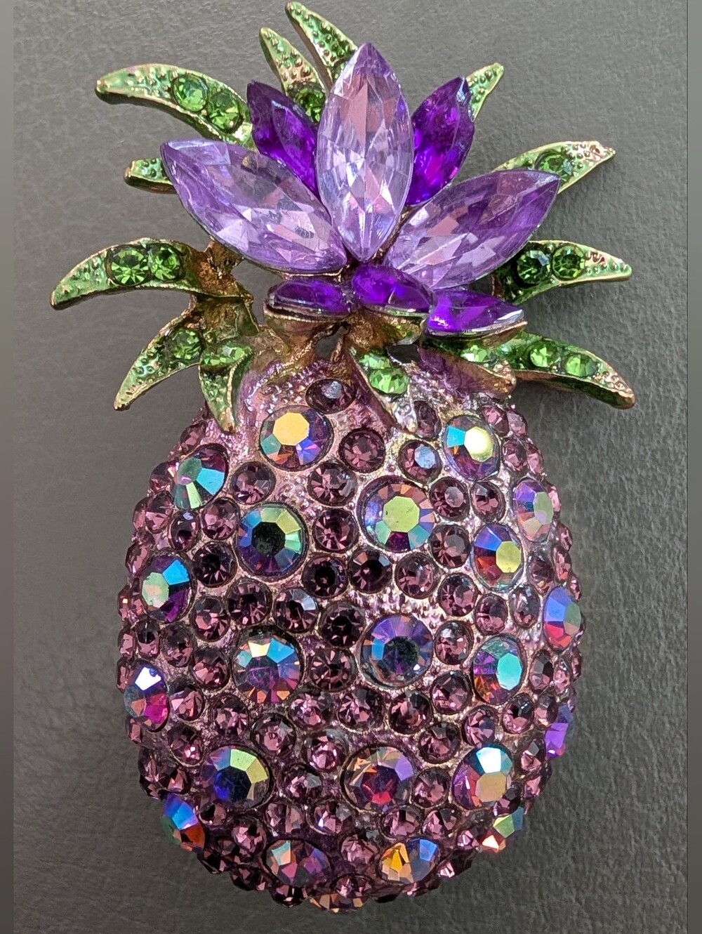 Betsey Johnson Statement Purple Pineapple Brooch/Pendant
